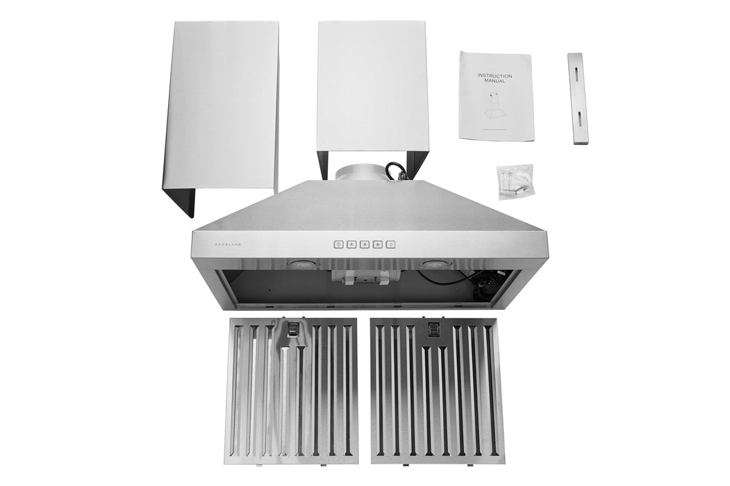 Hauslane 30 in. Wall Mount Range Hood with Stainless Steel Filters in Stainless Steel (WM-530SS-30P)