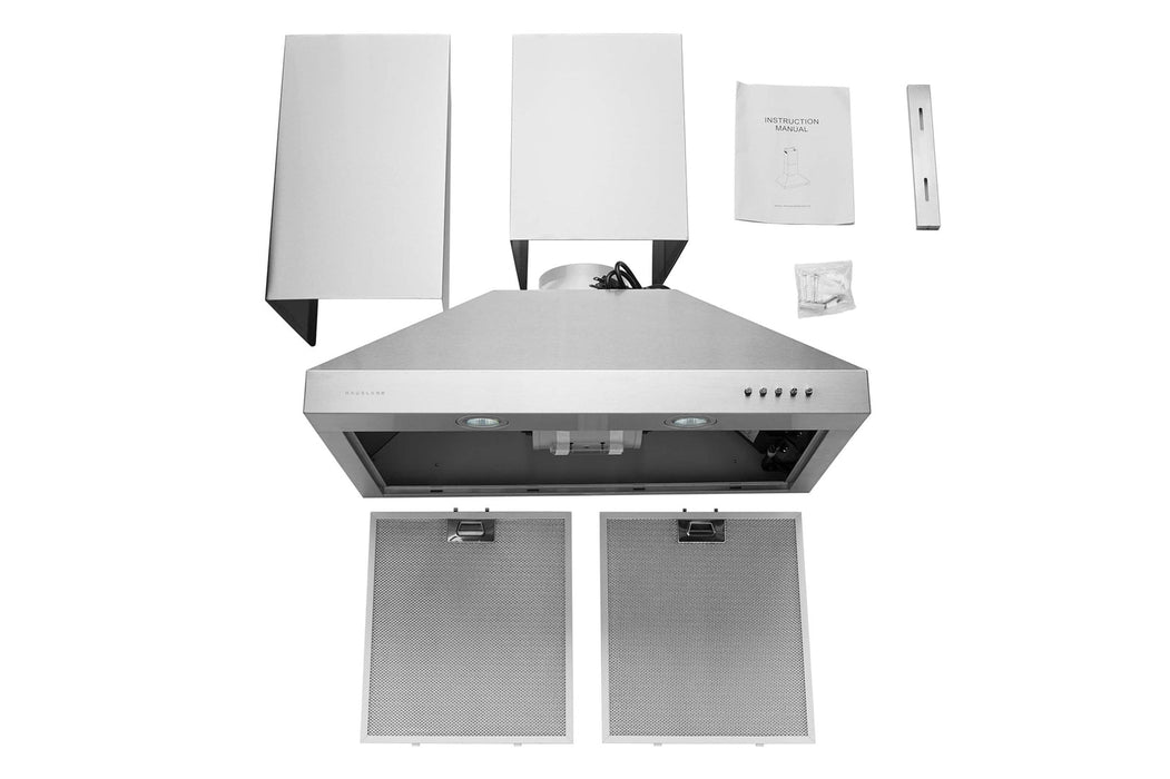 Hauslane 30 in. Wall Mount Range Hood with Aluminum Mesh Filters in Stainless Steel (WM-530SS-30B)