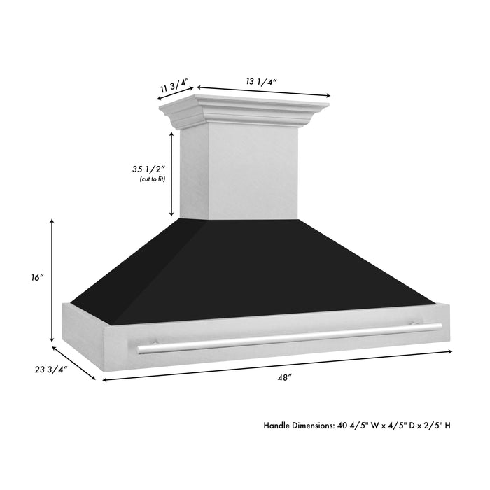 ZLINE 48 in. Fingerprint Resistant Stainless Steel Range Hood with Colored Shell Options (8654SNX)