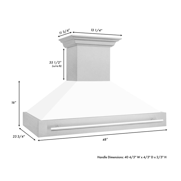 ZLINE 48 in. Fingerprint Resistant Stainless Steel Range Hood with Colored Shell Options (8654SNX)