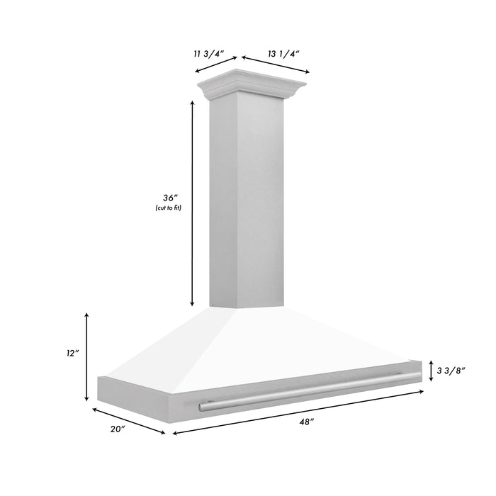 ZLINE 48 in. Fingerprint Resistant Stainless Steel Range Hood with Stainless Steel Handle (KB4SNX)