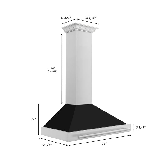 ZLINE 48 in. Stainless Steel Range Hood with Stainless Steel Handle and Colored Shell Options (KB4STX)