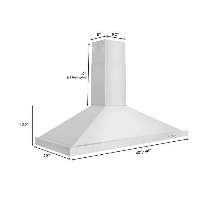 ZLINE Convertible Vent Wall Mount Range Hood in Stainless Steel (KB)