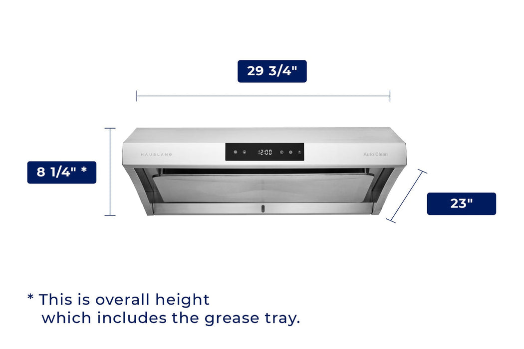 Hauslane 30 in. Under Cabinet Self-Clean Touch Control Range Hood in Stainless Steel (UC-PS38SS-30)