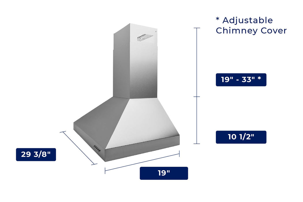 Hauslane 30 in. Wall Mount Range Hood with Aluminum Mesh Filters in Stainless Steel (WM-530SS-30B)