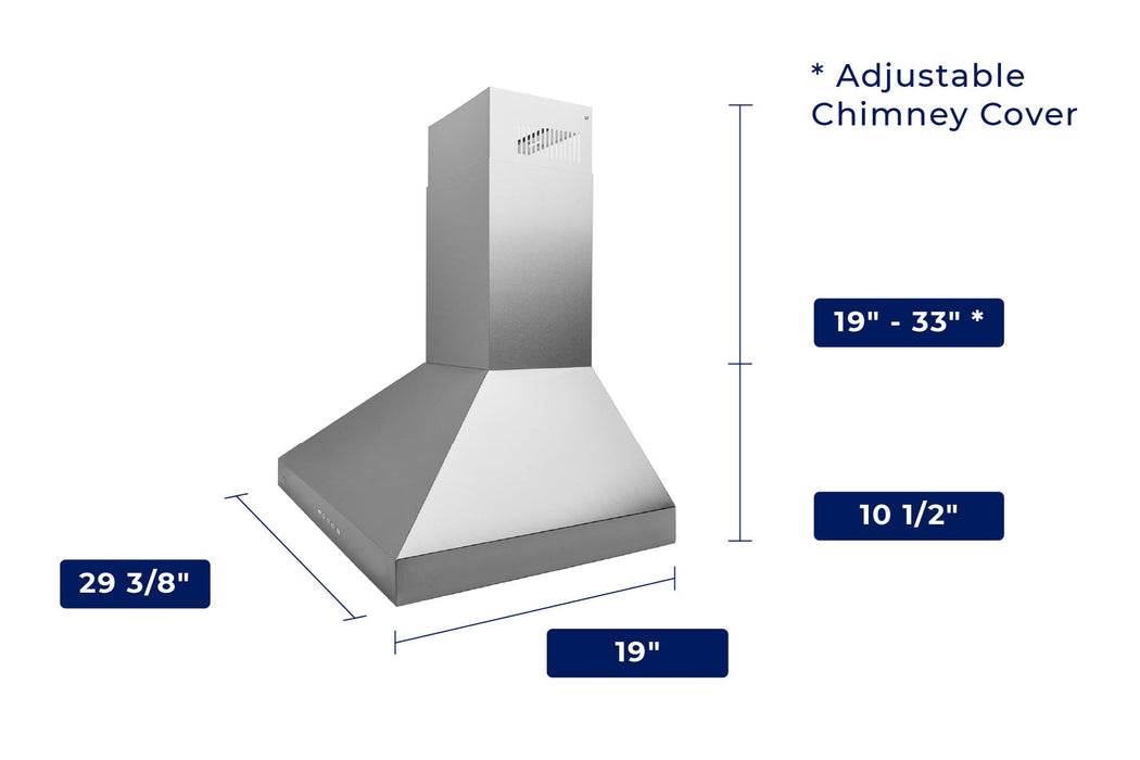 Hauslane 36 in. Wall Mount Range Hood with Stainless Steel Filters in Stainless Steel (WM-530SS-36P)