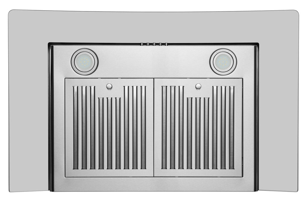 Hauslane 30 in. Wall Mount Range Hood with Tempered Glass and Stainless Steel (WM-600SS-30)