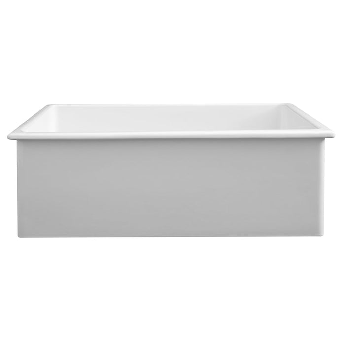 ZLINE 30" Rome Dual Mount Single Bowl Fireclay Kitchen Sink with Bottom Grid in White Gloss, FRC5124-WH-30