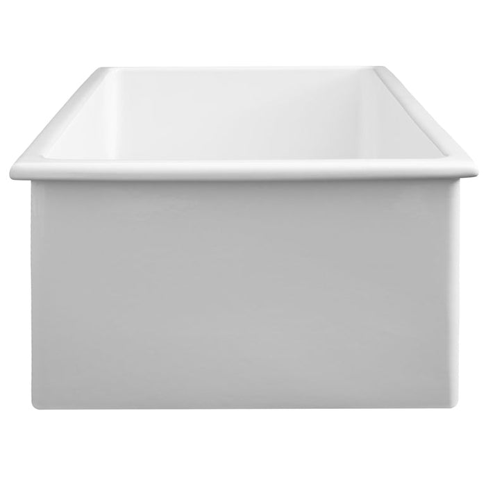 ZLINE 30" Rome Dual Mount Single Bowl Fireclay Kitchen Sink with Bottom Grid in White Gloss, FRC5124-WH-30