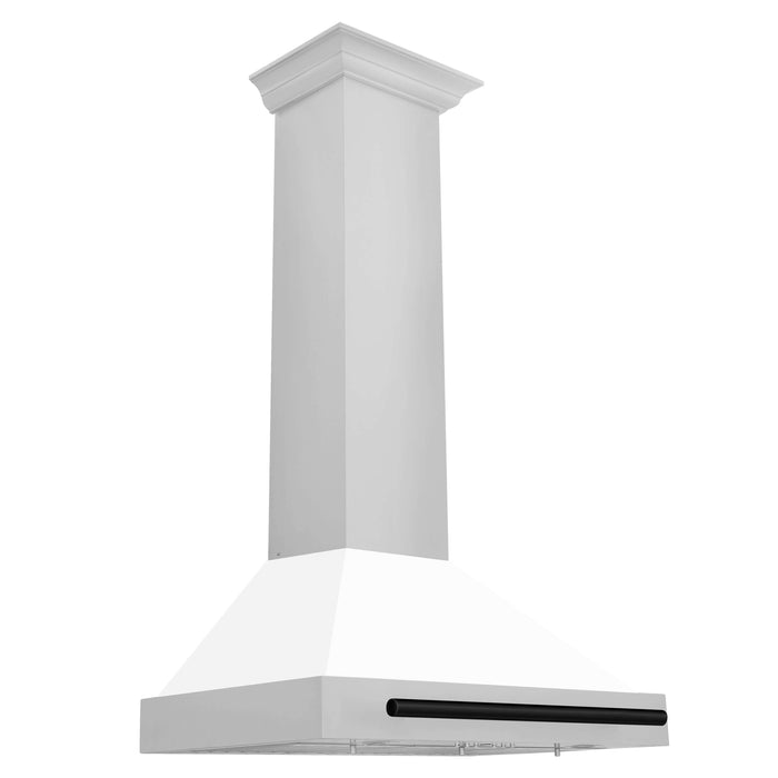 ZLINE 30 in. Autograph Edition Stainless Steel Range Hood with White Matte Shell and Accents (KB4STZ-WM30)