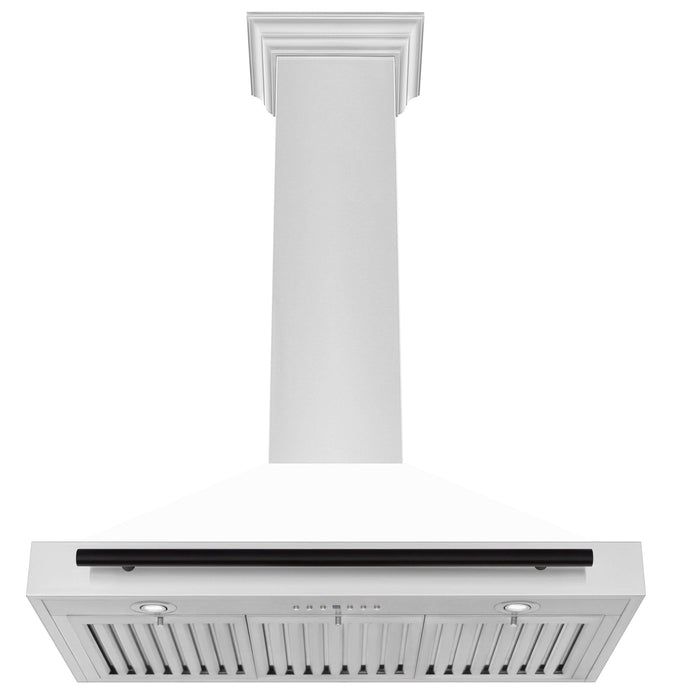 ZLINE 36 in. Autograph Edition Stainless Steel Range Hood with White Matte Shell and Accents (KB4STZ-WM36)