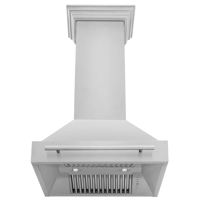 ZLINE 30 in. Stainless Steel Range Hood with Colored Shell Options and Stainless Steel Handle (8654STX)