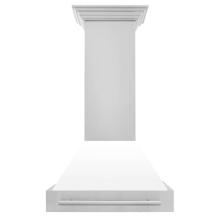 ZLINE 30 in. Stainless Steel Range Hood with Colored Shell Options and Stainless Steel Handle (8654STX)