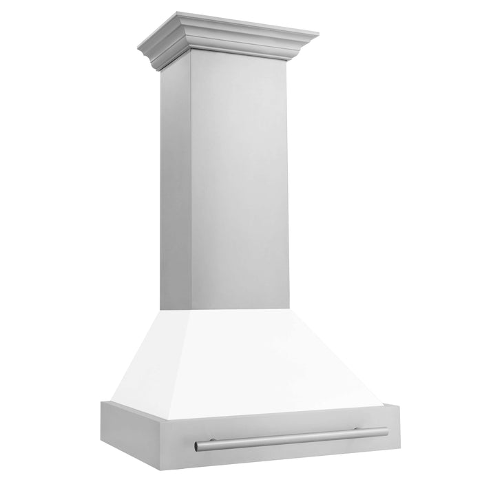 ZLINE 30 in. Stainless Steel Range Hood with Colored Shell Options and Stainless Steel Handle (8654STX)