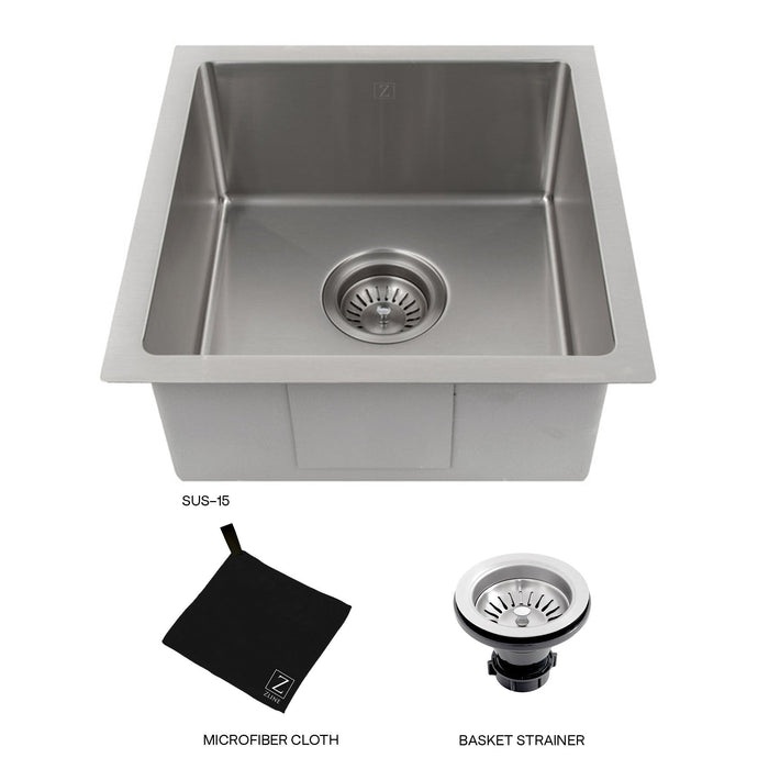 ZLINE 15 in. Boreal Undermount Single Bowl Bar Kitchen Sink (SUS)