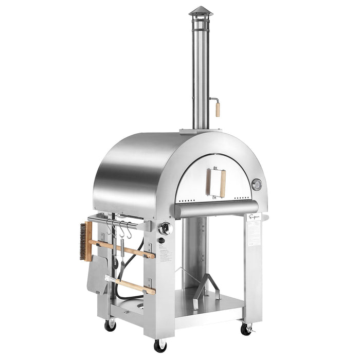 Empava Outdoor Propane Convertible Wood Fired Pizza Oven in Stainless Steel (PG03)