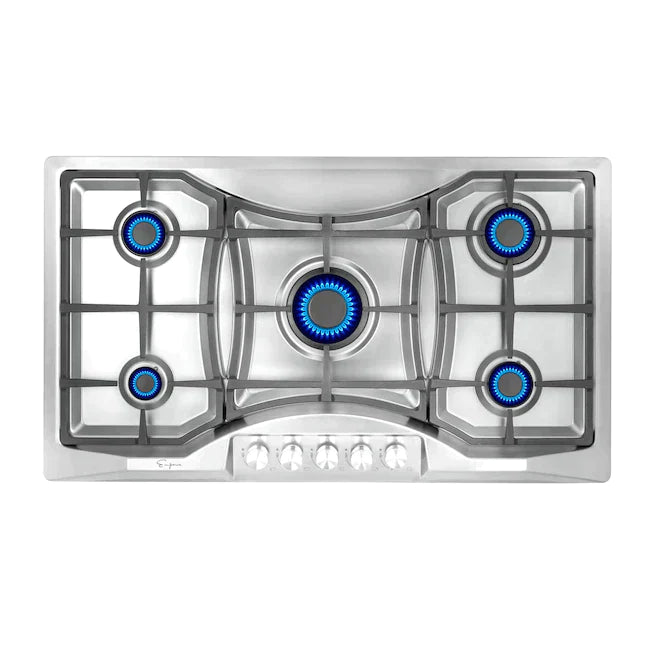 Empava 36 in. 5 Burner Built-in Gas Cooktops in Stainless Steel (36GC24)