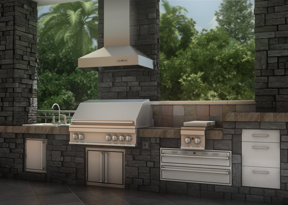 ZLINE Ducted Wall Mount Range Hood in Outdoor Approved Stainless Steel (697-304)