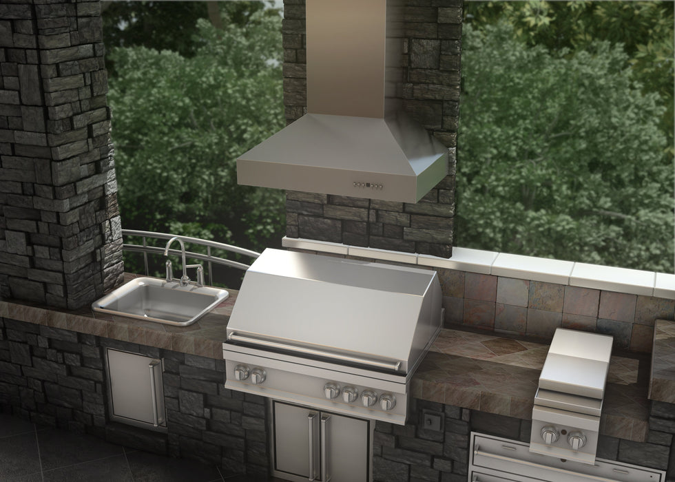 ZLINE Ducted Wall Mount Range Hood in Outdoor Approved Stainless Steel (697-304)