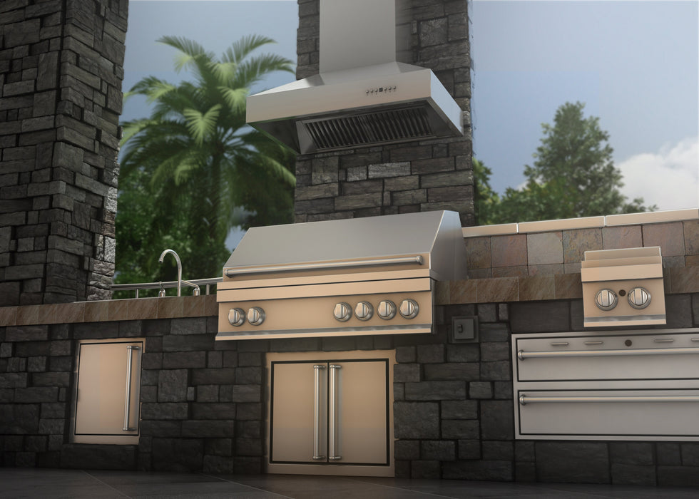 ZLINE Ducted Wall Mount Range Hood in Outdoor Approved Stainless Steel (697-304)