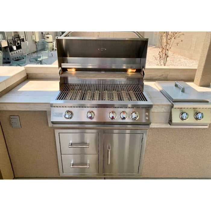 KoKoMo Grills Outdoor Kitchen Stainless Steel Two Drawer