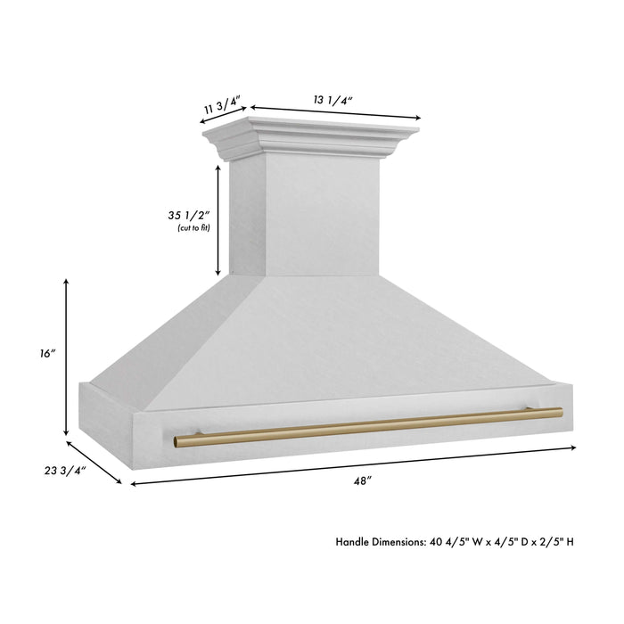 48 in. ZLINE Autograph Edition Fingerprint Resistant Stainless Steel Range Hood (8654SNZ-48)