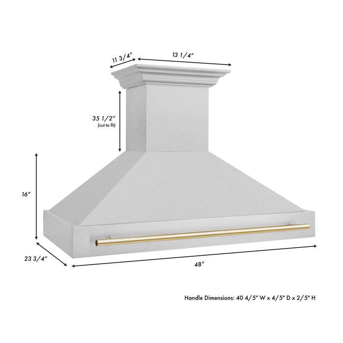 48 in. ZLINE Autograph Edition Fingerprint Resistant Stainless Steel Range Hood (8654SNZ-48)