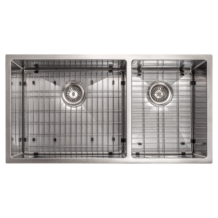 ZLINE 36 in. Chamonix Undermount Double Bowl Kitchen Sink with Bottom Grid (SR60D-36)