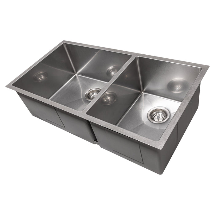 ZLINE 36 in. Chamonix Undermount Double Bowl Kitchen Sink with Bottom Grid (SR60D-36)