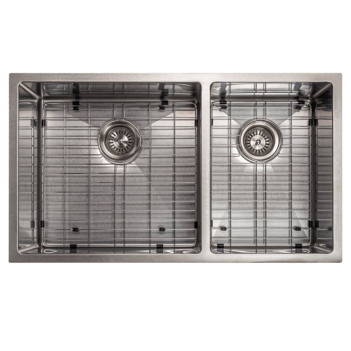 ZLINE 33 in. Chamonix Undermount Double Bowl Kitchen Sink with Bottom Grid (SR60D-33)