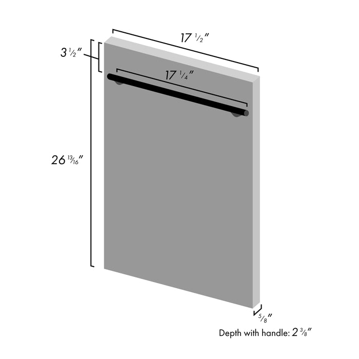 ZLINE 18 in. Compact Top Control Dishwasher with White Matte Panel and Modern Style Handle, 52 dBa (DW-WM-H-18)