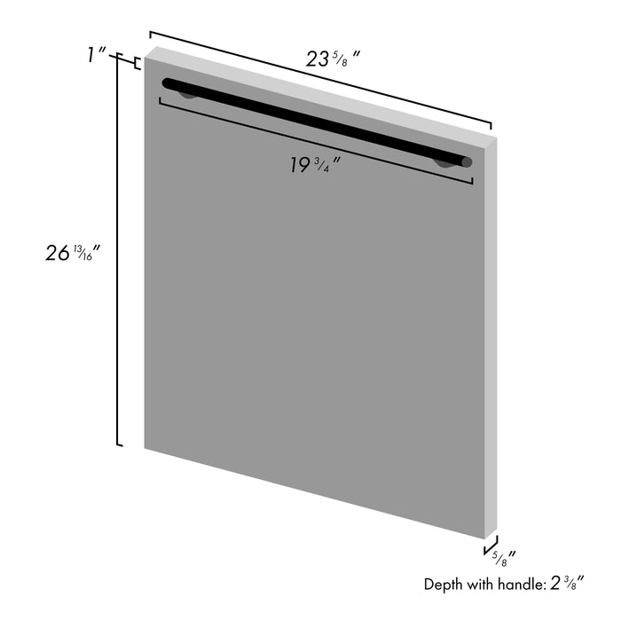 ZLINE 24 in. Top Control Dishwasher with Unfinished Wooden Panel and Modern Style Handle, 52dBa (DW-UF-24)