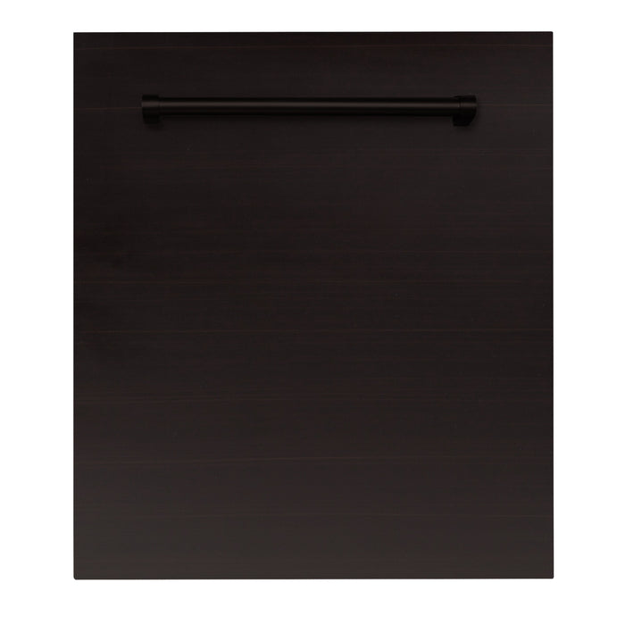 ZLINE 24 in. Top Control Dishwasher with Oil-Rubbed Bronze Panel and Traditional Style Handle, 52dBa (DW-ORB-H-24)