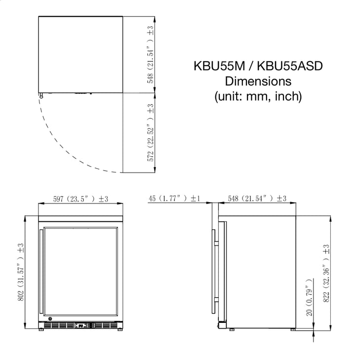 KingsBottle 24" Outdoor Beer Fridge Cooler Stainless Steel - KBU55ASD