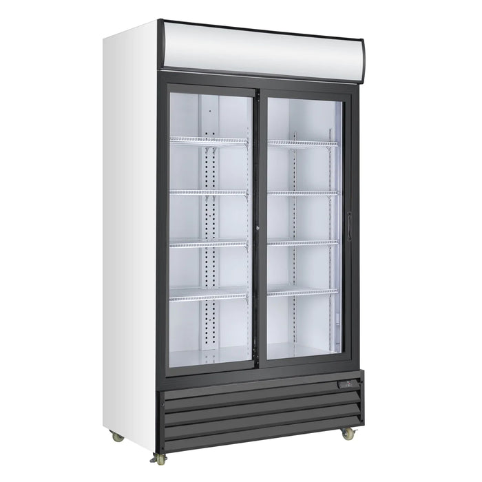 KingsBottle 18" Double Sliding Door Display Beverage Cooler Refrigerator - G1000