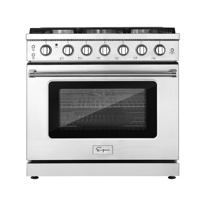 Empava 36 in. Pro-Style Freestanding Gas on Gas Range in Stainless Steel (36GR11)