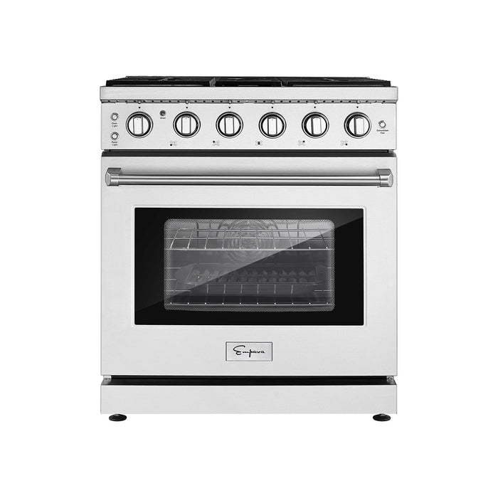 Empava 30 In. Pro-Style Freestanding Gas on Gas Range in Stainless Steel (30GR10)