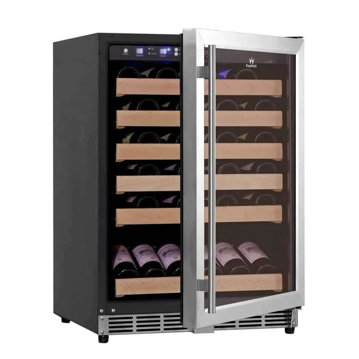 KingsBottle  24" Under Counter Wine Fridge  Built In 46 Bottle - KBU50WX