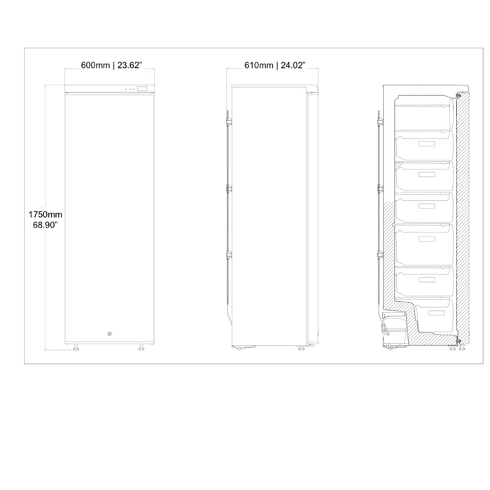 KingsBottle 28" Biomedical Freezer -10~-25°C 270L - MLF270