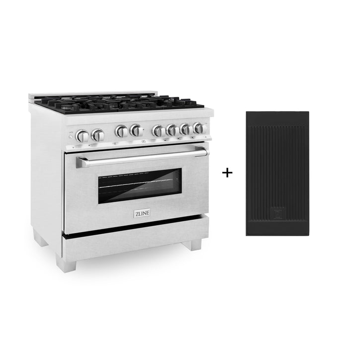 ZLINE 36 in. 4.6 cu. ft. Gas Oven and Gas Cooktop Range with Griddle in Fingerprint Resistant Stainless Steel (RGS-SN-GR-36)