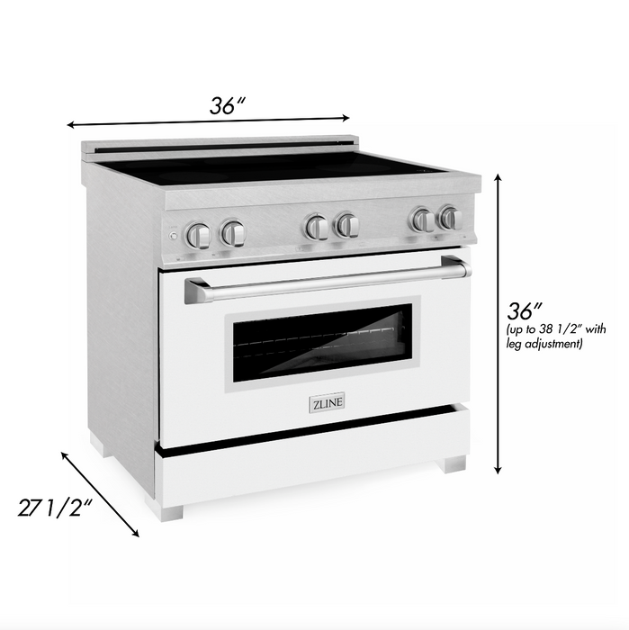 ZLINE 36 in. Induction Range in Fingerprint Resistant Stainless Steel with White Matte Door (RAINDS-WM-36)