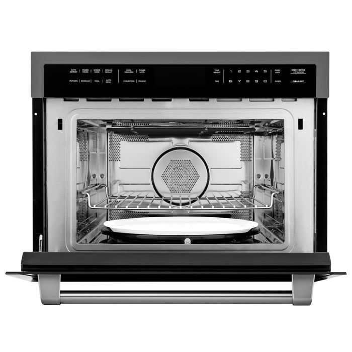 ZLINE 24 in. Black Stainless Steel Built-in Convection Microwave Oven with Speed and Sensor Cooking (MWO-24-BS)