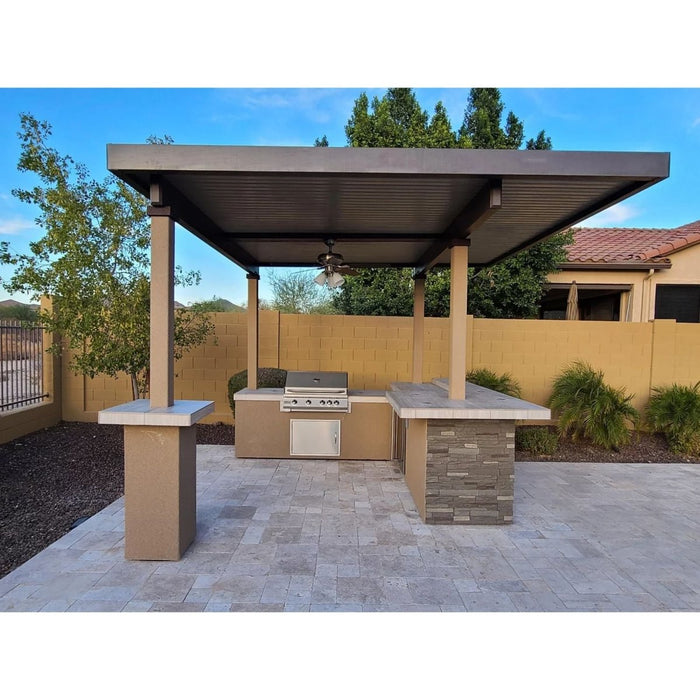 KoKoMo Grills Aruba BBQ Island 12'x 12' Pergola Built-In