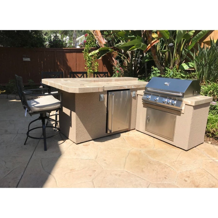 KoKoMo Grills L-Shape BBQ Island with Bar Seating