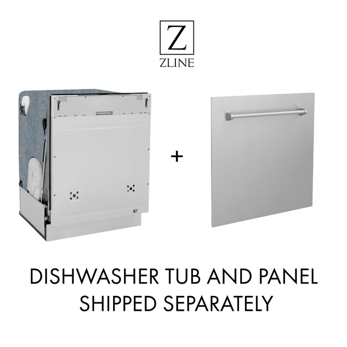 ZLINE 24 in. Panel-Included Monument Series 3rd Rack Top Touch Control Dishwasher with Stainless Steel Door, 45dBa (DWMT-304-24)