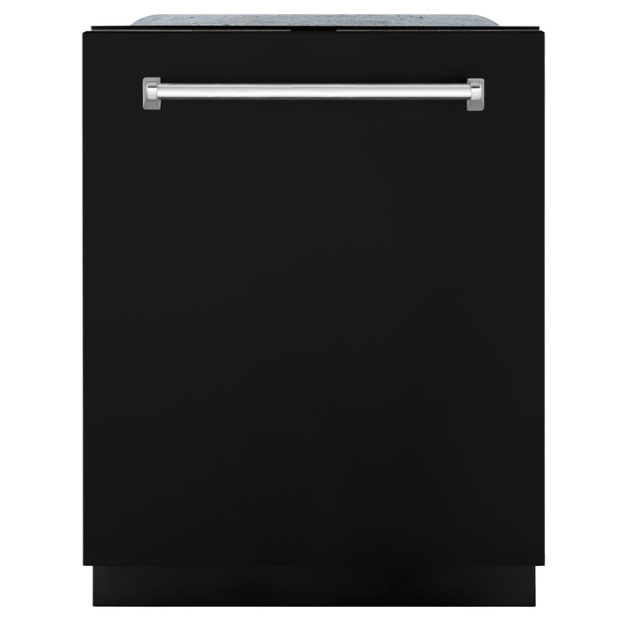 ZLINE 24 in. Panel-Included Monument Series 3rd Rack Top Touch Control Dishwasher with Black Matte Door, 45dBa (DWMT-BLM-24)