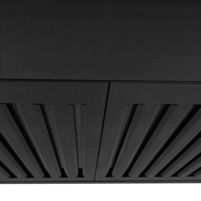 ZLINE Recirculating Wall Mount Range Hood with Charcoal Filters in Black Stainless Steel (BSKBN-CF-24)