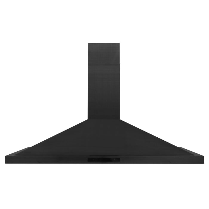 ZLINE 48 in. Kitchen Package with Black Stainless Steel Dual Fuel Range and Convertible Vent Range Hood (2KP-RABRH48)