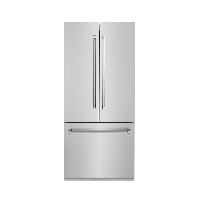 ZLINE 36 in. 19.6 cu. Ft. Panel Ready Built-In 3-Door French Door Refrigerator with Internal Water and Ice Dispenser (RBIV-36)