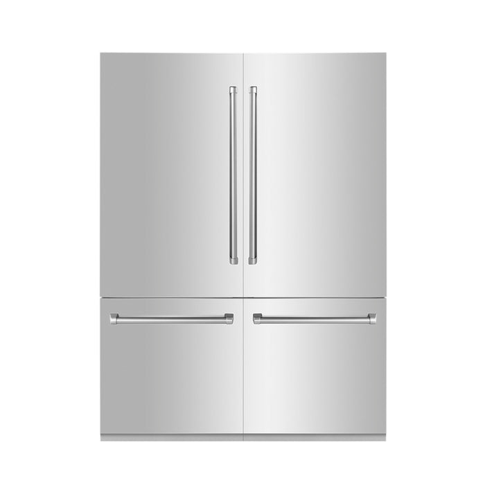 ZLINE 60 in. 32.2 cu. ft. Built-In 4-Door French Door Refrigerator with Internal Water and Ice Dispenser in Stainless Steel (RBIV-304-60)